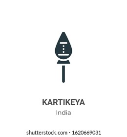 Kartikeya glyph icon vector on white background. Flat vector kartikeya icon symbol sign from modern india collection for mobile concept and web apps design.