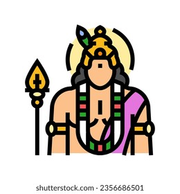 kartikeya god indian color icon vector. kartikeya god indian sign. isolated symbol illustration