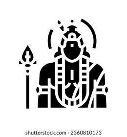 kartikeya god indian glyph icon vector. kartikeya god indian sign. isolated symbol illustration