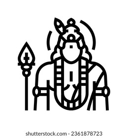 kartikeya god indian line icon vector. kartikeya god indian sign. isolated contour symbol black illustration