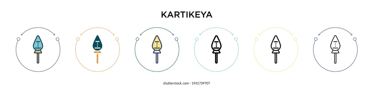 Kartikeya icon in filled, thin line, outline and stroke style. Vector illustration of two colored and black kartikeya vector icons designs can be used for mobile, ui, web