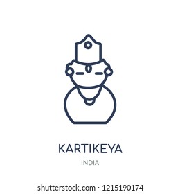 Kartikeya icon. Kartikeya linear symbol design from India collection. Simple outline element vector illustration on white background.