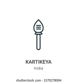 Kartikeya outline vector icon. Thin line black kartikeya icon, flat vector simple element illustration from editable india concept isolated on white background