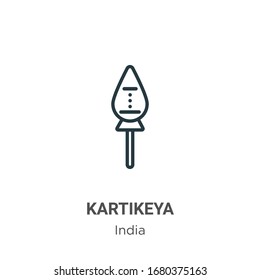 Kartikeya outline vector icon. Thin line black kartikeya icon, flat vector simple element illustration from editable india concept isolated stroke on white background