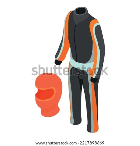 Karting clothing icon isometric vector. Racing suit and karting balaclava icon. Sport and active recreation concept