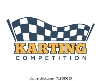 Karting club or kart races sport competition vector template icon