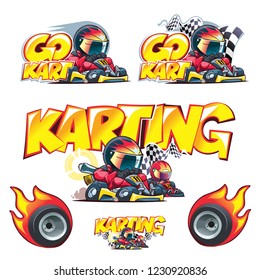 Karting Logo. Go-kart icon