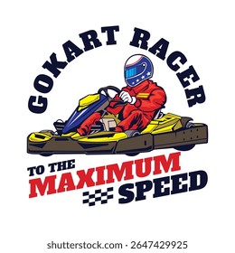 Karting logo vector illustration, perfect for t shirt design and event logo