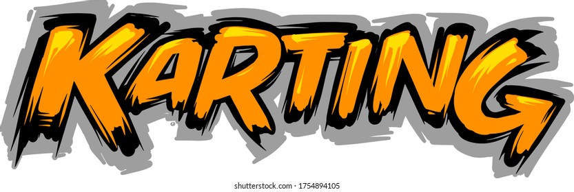 Karting Logotype. Text isolated on white background