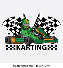 karting racing design logo, vector EPS 10