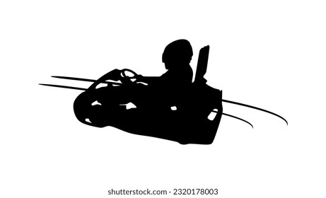 karting silhouette, high quality vector