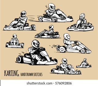 Karting sketch illustration