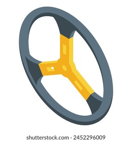 Karting steering wheel icon isometric vector. Sport accessories. Car equipment