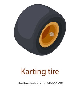 Karting tire icon. Isometric illustration of karting tire vector icon for web