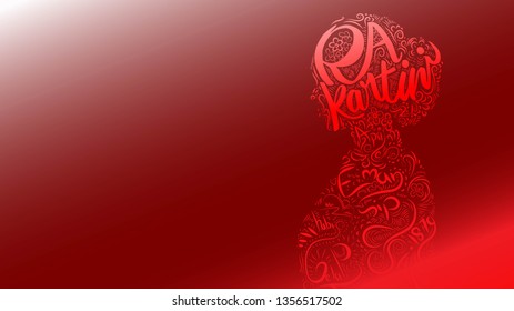 Kartini Day, R A Kartini the heroes of women and human right in Indonesia. banner template design background - Vector