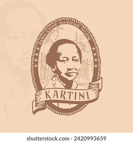 Kartini Day vector design in retro style svg