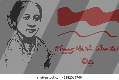 Kartini Day. vector illustration R.A Kartini, the heroes of women education and human right in Indonesia.Old fashioned.