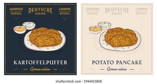 Kartoffelpuffer german Potato pancakes draniki svg