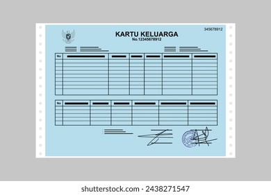 Kartu Keluarga Book of indonesian family