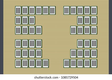 Karuta game vector illustration