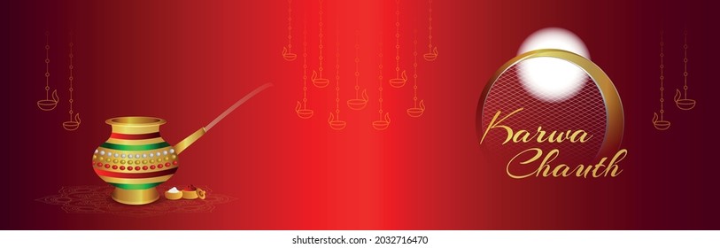 Karwa chauth indian festival celebration banner