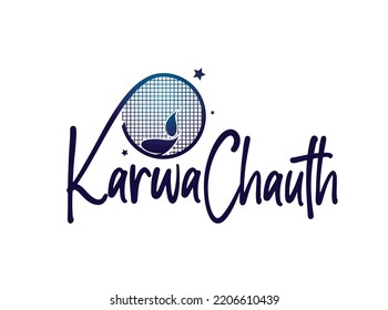 Karwa Chauth Text Design. Abstract vector illustration.