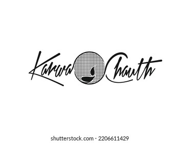 Karwa Chauth Text Design. Abstract vector illustration.