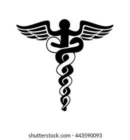 The karykeion of Hermes - the caduceus of Mercury logo