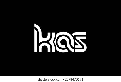 KAS Creative Unique Modern Letter Logo Design. Stylized logo featuring a unique letter design, presenting abstract minimalist aesthetics and modern appeal.