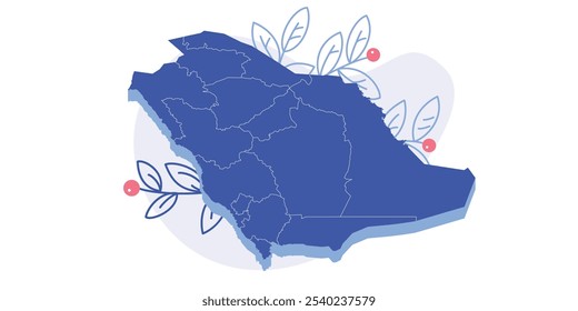 kas Map, Kingdom of Saudi Arabia Map ,stroke, Riyadh, editable stroke, editable line