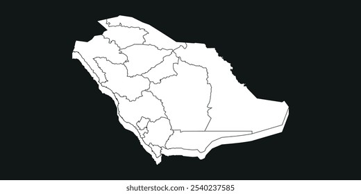 kas Map, Kingdom of Saudi Arabia Map ,stroke, Riyadh, editable stroke, editable line