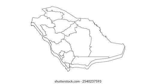 kas Map, Königreich Saudi Arabien Karte ,Schlaganfall, Riad, editierbarer Schlaganfall, editierbare Zeile