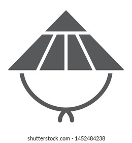 Kasa glyph icon, asian and cap, japanese hat sign, vector graphics, a solid pattern on a white background, eps 10.
