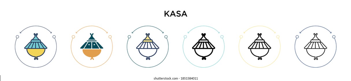 Kasa icon in filled, thin line, outline and stroke style. Vector illustration of two colored and black kasa vector icons designs can be used for mobile, ui, web