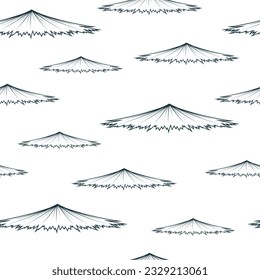 Kasa - Japanese national headdress. Hand drawn seamless pattern with oriental motives. Vector illustration for  textile, texture and wrapping paper.