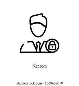kasa vector line icon. Simple element illustration. kasa outline icon from user concept. Can be used for web and mobile