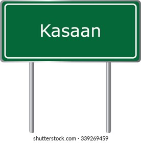 Kasaan , Alaska , road sign green vector illustration, road table, USA city