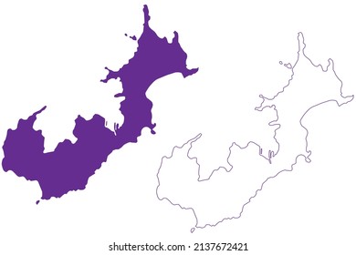 Kasado-jima island (Japan, East Asia, Japanese archipelago) map vector illustration, scribble sketch Kasadojima map