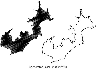 Kasado-jima island (Japan, East Asia, Japanese archipelago) map vector illustration, scribble sketch Kasadojima map