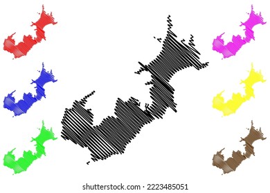 Kasado-jima island (Japan, East Asia, Japanese archipelago) map vector illustration, scribble sketch Kasadojima map