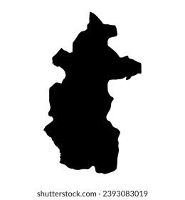 Mapa de la provincia central de Kasai, división administrativa de la República Democrática del Congo. Ilustración vectorial.
