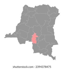 Kasai Central province map, administrative division of Democratic Republic of the Congo. Vector illustration.