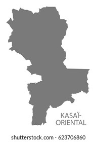 Kasai-Oriental province map Congo Democratic Republic grey illustration silhouette