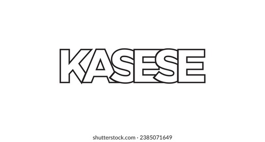 Kasese in the Uganda emblem for print and web. Design features geometric style, vector illustration with bold typography in modern font. Graphic slogan lettering isolated on white background.