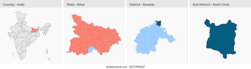 Mapa de Kashi chak (Distrito de Nawada, Estado de Bihar, República da Índia), Distrito de Nawada, Estado de Bihar, República da Índia, Governo de Bihar, território indiano, Índia Oriental, política, aldeia, turismo