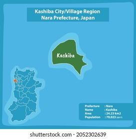 Kashiba City Village Region Nara Prefecture Map, Japan