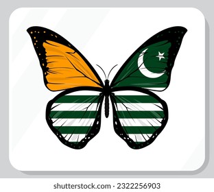 Vector de la bandera del orgullo mariposa de Cachemira