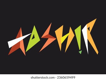 Diseño de vectores de pegatinas tipográficos creativos de Cachemira