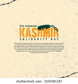 Kashmir Day logo design concept on grunge background