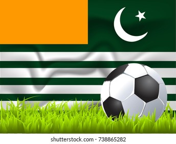 Kashmir flag and soccer ball